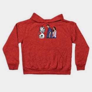 Distracted Boyfriend Meme With Funny Sci Fi Goose Astronaut Kids Hoodie